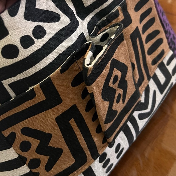African Multi Print Cloth Shoulder Bag Good Condition - Picture 7 of 15